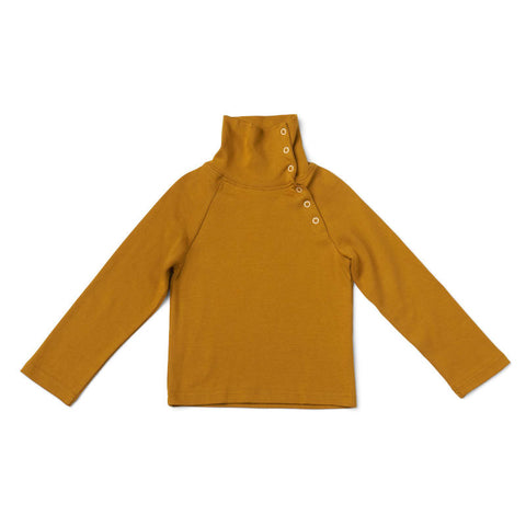 Lali Kids（ラリキッズ）2025AW Snap Turtleneck in Mustard　タートルネックトップス
