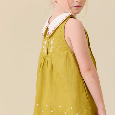 【D2】Lali Kids（ラリキッズ）2026SS Sofie Sleeveless Shift Dress in Chartreuse キッズワンピース