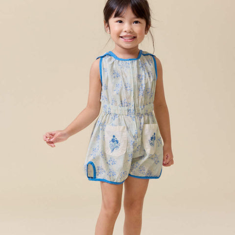 【D2】Lali Kids（ラリキッズ）2026SS Sun Suit in Minty Flower Print サンスーツ、ジャンプスーツ