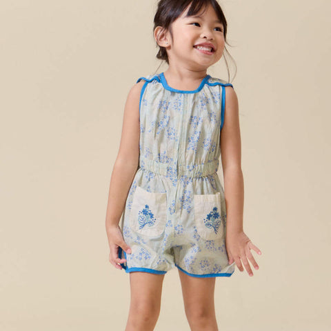 【D2】Lali Kids（ラリキッズ）2026SS Sun Suit in Minty Flower Print サンスーツ、ジャンプスーツ