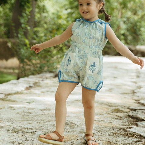 【D2】Lali Kids（ラリキッズ）2026SS Sun Suit in Minty Flower Print サンスーツ、ジャンプスーツ