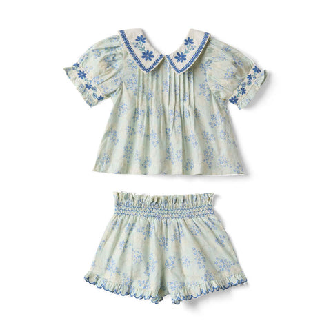 【D2】Lali Kids（ラリキッズ）2026SS Sofia Set in Minty Flower Print キッズワンピースセット