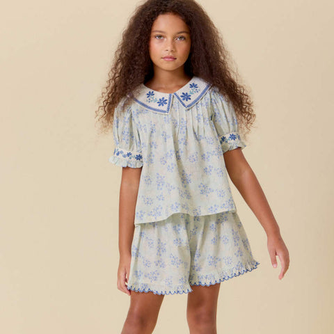 【D2】Lali Kids（ラリキッズ）2026SS Sofia Set in Minty Flower Print キッズワンピースセット