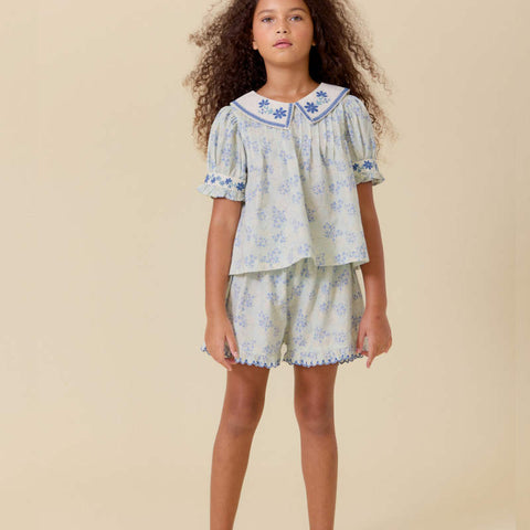 【D2】Lali Kids（ラリキッズ）2026SS Sofia Set in Minty Flower Print キッズワンピースセット