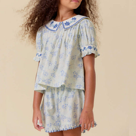 【D2】Lali Kids（ラリキッズ）2026SS Sofia Set in Minty Flower Print キッズワンピースセット