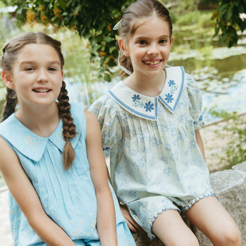 【D2】Lali Kids（ラリキッズ）2026SS Sofia Set in Minty Flower Print キッズワンピースセット