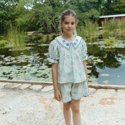 【D2】Lali Kids（ラリキッズ）2026SS Sofia Set in Minty Flower Print キッズワンピースセット
