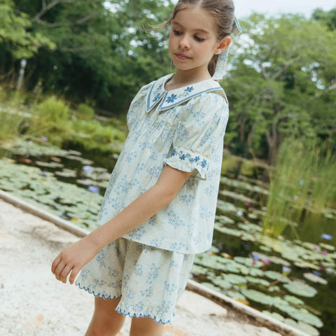 【D2】Lali Kids（ラリキッズ）2026SS Sofia Set in Minty Flower Print キッズワンピースセット