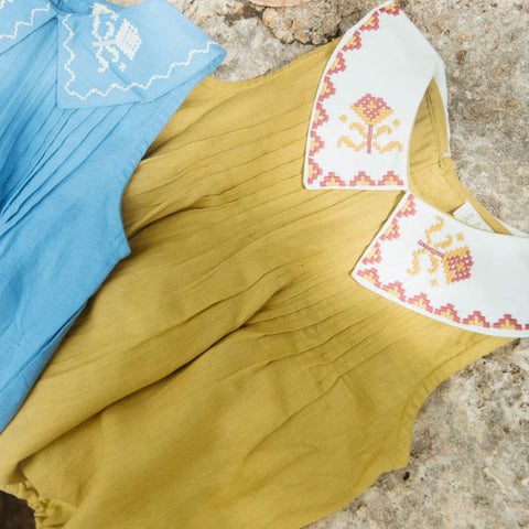 【D2】Lali Kids（ラリキッズ）2026SS Baby Sofia Romper in Chartreuse　ロンパース、ベビードレス