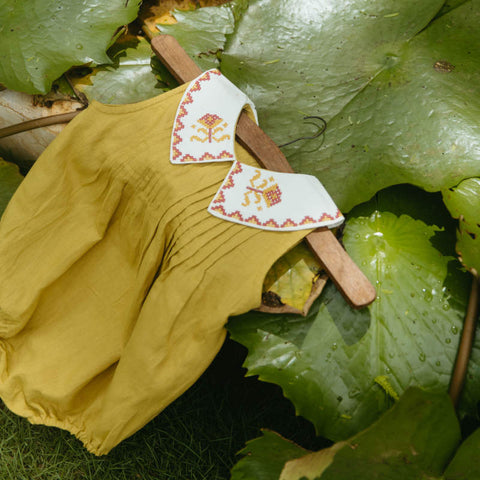 【D2】Lali Kids（ラリキッズ）2026SS Baby Sofia Romper in Chartreuse　ロンパース、ベビードレス