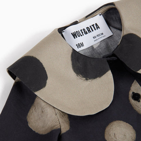 WOLF&RITA（ウルフアンドリタ） 2026SS LEONILDE -polka black- ベビー襟付きブラウス