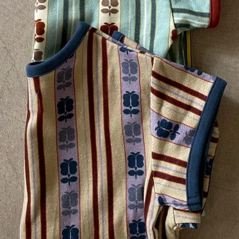 【drop2】&pal（アンドパル）2026SS　retro stripe T-shirt  cream　レトロストライプTシャツ　クリーム