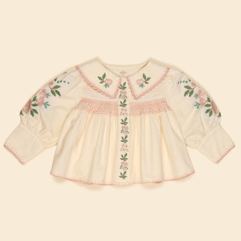 Apolina（アポリナ）2026AW LORA BLOUSE - MILK-CREAM -　キッズブラウス.
