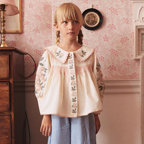 Apolina（アポリナ）2026AW LORA BLOUSE - MILK-CREAM -　キッズブラウス.