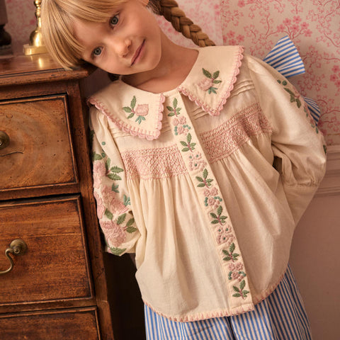 Apolina（アポリナ）2026AW LORA BLOUSE - MILK-CREAM -　キッズブラウス.