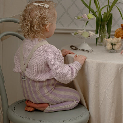 【4月中旬入荷次第のお届け】【ネコポス不可】DP-1 Silly Silas（シリーサイラス） Footless Classic Dreamy Pastels  -LavenderxCream Striped-  ストライプ柄 フットレス　ラベンダー×クリーム