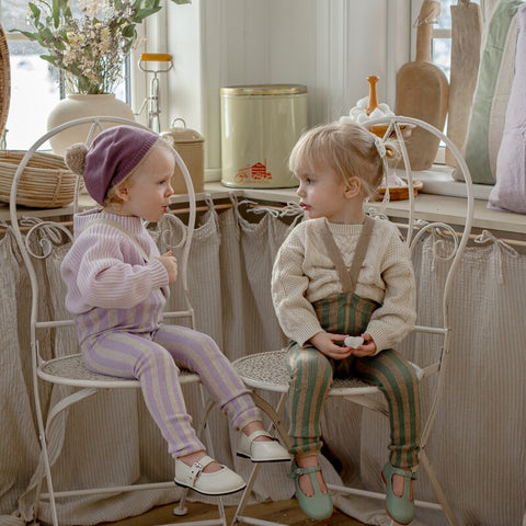 【4月中旬入荷次第のお届け】【ネコポス不可】DP-1 Silly Silas（シリーサイラス） Footless Classic Dreamy Pastels  -LavenderxCream Striped-  ストライプ柄 フットレス　ラベンダー×クリーム