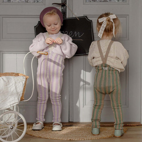 【4月中旬入荷次第のお届け】【ネコポス不可】DP-1 Silly Silas（シリーサイラス） Footless Classic Dreamy Pastels  -LavenderxCream Striped-  ストライプ柄 フットレス　ラベンダー×クリーム