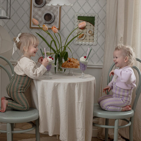 【4月中旬入荷次第のお届け】【ネコポス不可】DP-1 Silly Silas（シリーサイラス） Footless Classic Dreamy Pastels  -LavenderxCream Striped-  ストライプ柄 フットレス　ラベンダー×クリーム