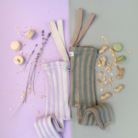 【4月中旬入荷次第のお届け】【ネコポス不可】DP-1 Silly Silas（シリーサイラス） Footless Classic Dreamy Pastels  -LavenderxCream Striped-  ストライプ柄 フットレス　ラベンダー×クリーム