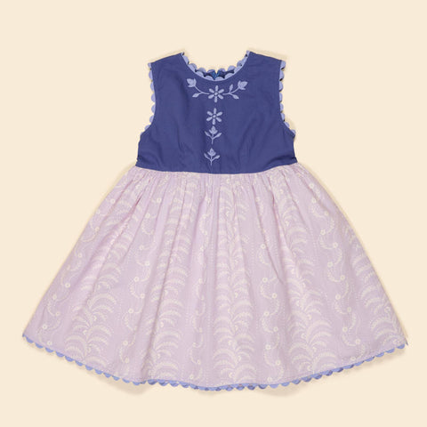 Apolina（アポリナ）2026SS  Lola Dress - Wallflower/Azul -　キッズワンピース.