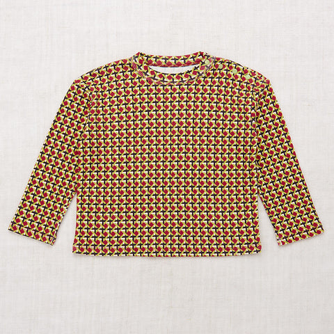 [D2] Misha&amp;Puff 2024AW Long Sleeve Boxy Top - Spring Berry Lattice - Tops