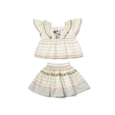 Lali Kids（ラリキッズ）2025SS Lucy Skirt Set in Border Stripe　トップス＆スカートセット