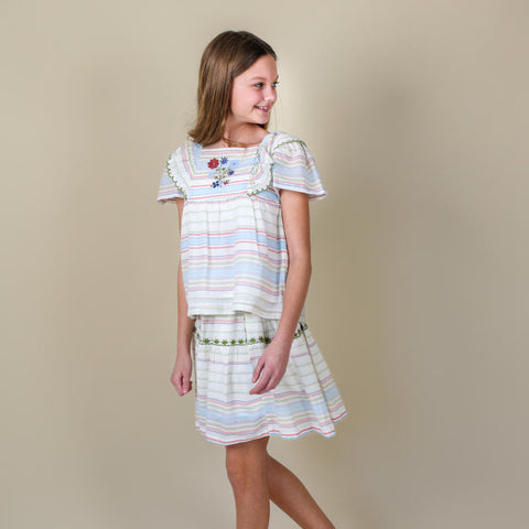 Lali Kids（ラリキッズ）2025SS Lucy Skirt Set in Border Stripe　トップス＆スカートセット