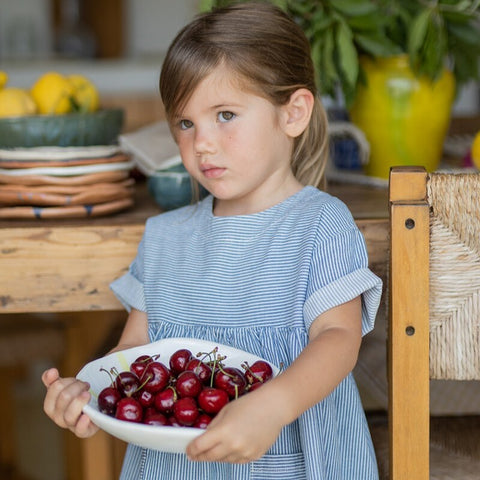 1 + in the family（ワンモア イン ザ ファミリー） 2026SS MARGALIDA -denim- ヒッコリーストライプ ギャザードレス