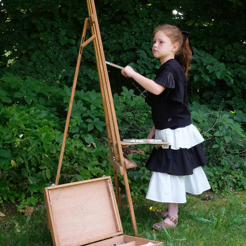 WOLF&RITA（ウルフアンドリタ） 2026SS MARISOL T-shirt -ash- 異素材袖フリルTシャツ、トップス