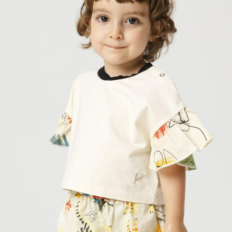 WOLF&RITA（ウルフアンドリタ） 2026SS MARISOL T-shirt -pearl- ベビー袖フリルTシャツ、トップス