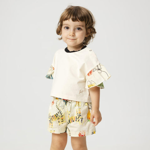 WOLF&RITA（ウルフアンドリタ） 2026SS MARISOL T-shirt -pearl- ベビー袖フリルTシャツ、トップス