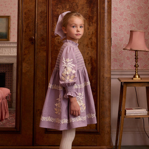 Apolina（アポリナ）2026AW MIA DRESS - DUSKY LAVENDER -　キッズワンピース.