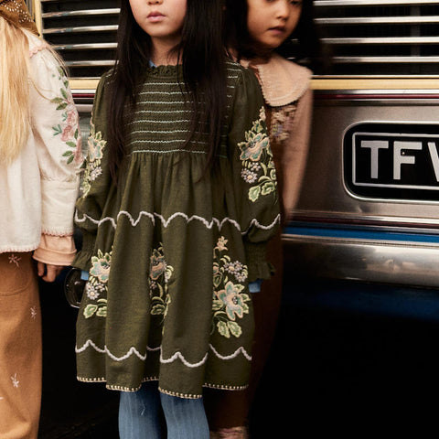 Apolina（アポリナ）2026AW MIA DRESS - FOREST -　キッズワンピース