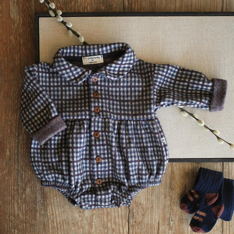 1 + in the family（ワンモア イン ザ ファミリー） 2025AW MORITZ -dark blue- romper ロンパース