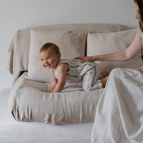 1 + in the family（ワンモア イン ザ ファミリー） 2026SS MORI -beige- 　ジャンプスーツ　ロンパース