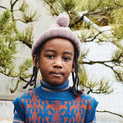 【D1】Misha&Puff（ミーシャアンドパフ）2026aw  Garter Hat - Turtledove - キッズニット帽.