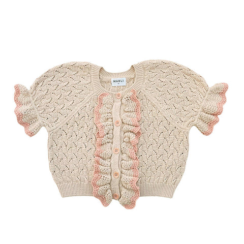 MABLI（マブリ） 2025SS AWENA CARDIGAN -OATMILK- 半袖カーディガン