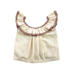 【drop2】【3/13まで送料無料】MABLI（マブリ） 2025SS NERYS VEST -enoki- ベスト 、フリルトップス