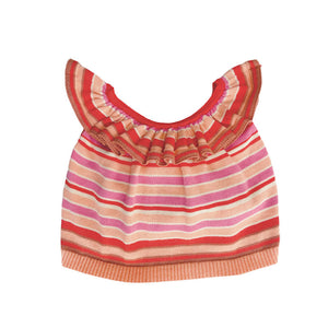 【drop2】【3/13まで送料無料】MABLI（マブリ） 2025SS NERYS VEST -rose garden stripe- ベスト 、フリルトップス