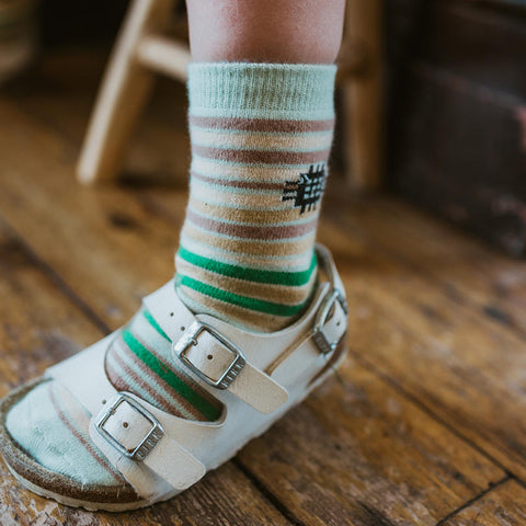 【drop2】MABLI（マブリ） 2025SS SOLVA SHORT SOCKS -meadow stripe-  ショートソックス、クルーソックス