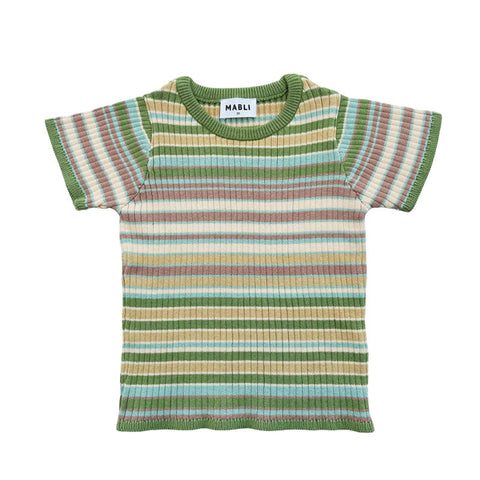 【drop2】【3/13まで送料無料】MABLI（マブリ） 2025SS SOLVA TEE -meadow stripe- 半袖トップス