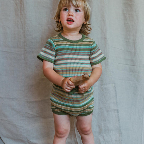 【drop2】【3/13まで送料無料】MABLI（マブリ） 2025SS SOLVA BLOOMERS -meadow stripe- ストライプ柄ブルマ