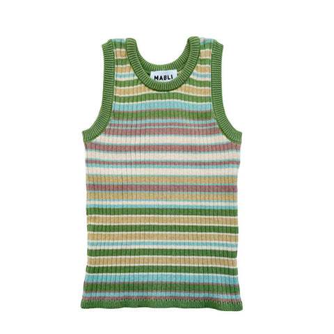 【drop2】【3/13まで送料無料】MABLI（マブリ） 2025SS SOLVA VEST -meadow stripe- タンクトップ