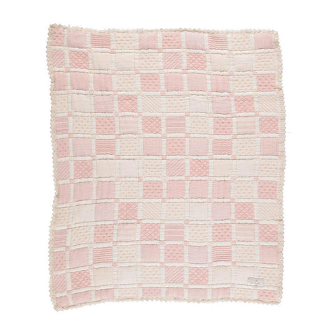 Bebe Organic（ベベオーガニック）2026AW Mai Blanket -Mauve Patchwork- パッチワークブランケット、おくるみ.