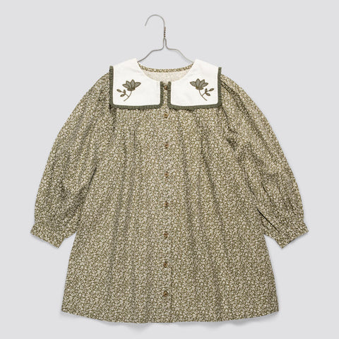 Little Cotton Clothes 2024AW Button Pointelle Tee - Marsala Buttoned pointelle long sleeve T-shirt