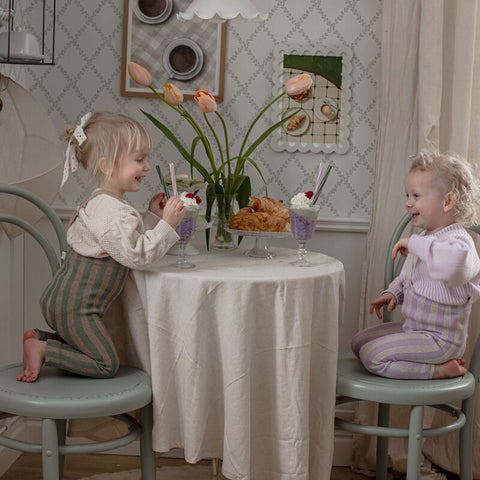 【ネコポス不可】DP-2 Silly Silas（シリーサイラス） Footless Classic Dreamy Pastels -Matcha×Peanut Striped-  ストライプ柄 フットレス　抹茶×ピーナッツ