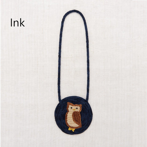 【D2】Misha&Puff（ミーシャアンドパフ）2024AW Meadow Owl Circle Bag - Ink- ショルダーバッグ（ポーチ、サコッシュ）