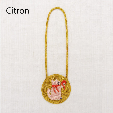 【D2】Misha&Puff（ミーシャアンドパフ）2024AW Meadow Yarn Cat Circle Bag - Citron- ショルダーバッグ（ポーチ、サコッシュ）