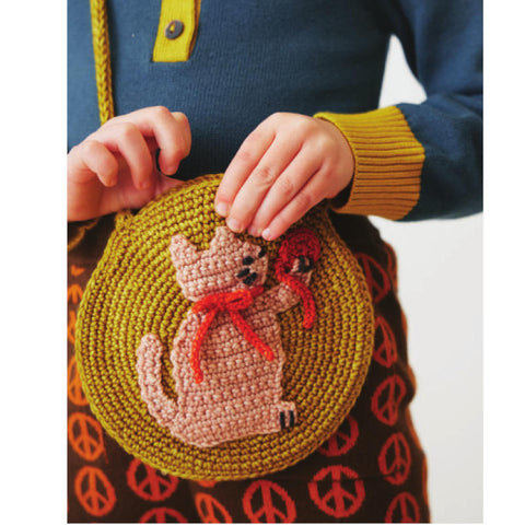 【D2】Misha&Puff（ミーシャアンドパフ）2024AW Meadow Yarn Cat Circle Bag - Citron- ショルダーバッグ（ポーチ、サコッシュ）